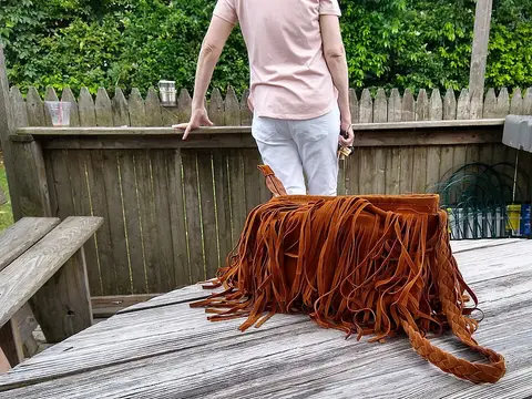 Sac à main cuir camel