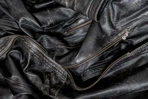 Veste en cuir homme marron L